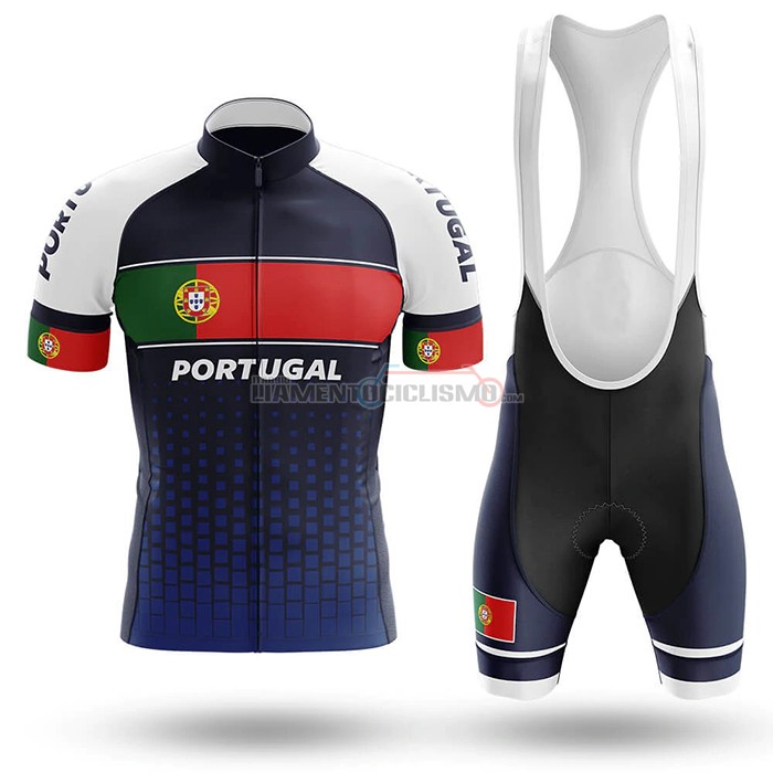 Abbigliamento Ciclismo Campione Portugal Manica Corta 2020 Blu Verde Rosso